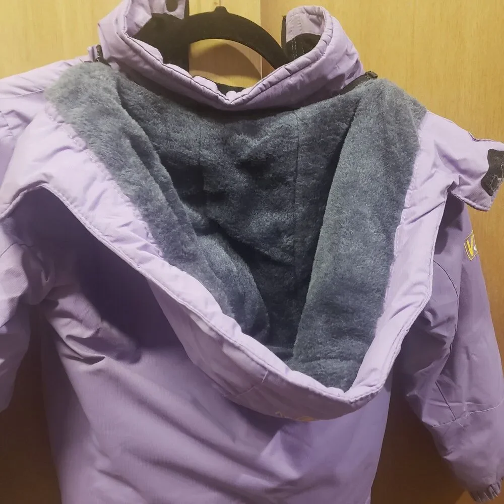 Keevoom Girls Purple Long Sleeve Hooded Waterproof Jacket Sz 4-5 SSS